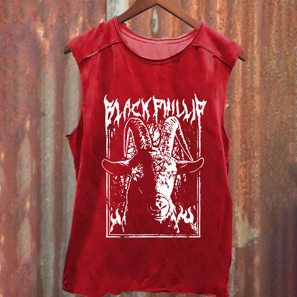 Unisex Vintage Washed The Witch Black Phillip Tank Top