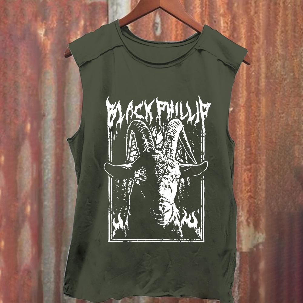 Unisex Vintage Washed The Witch Black Phillip Tank Top