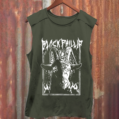 Unisex Vintage Washed The Witch Black Phillip Tank Top