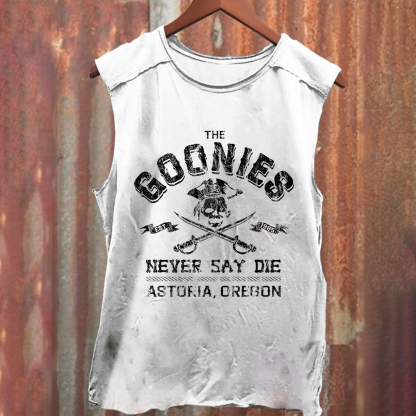 Unisex Vintage Washed The Goonies Never Say Die Tank Top