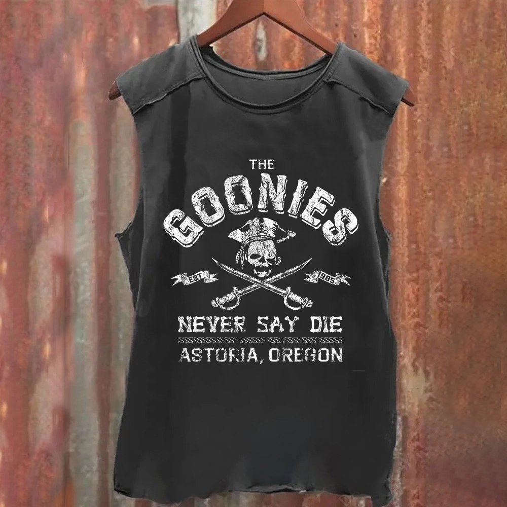 Unisex Vintage Washed The Goonies Never Say Die Tank Top
