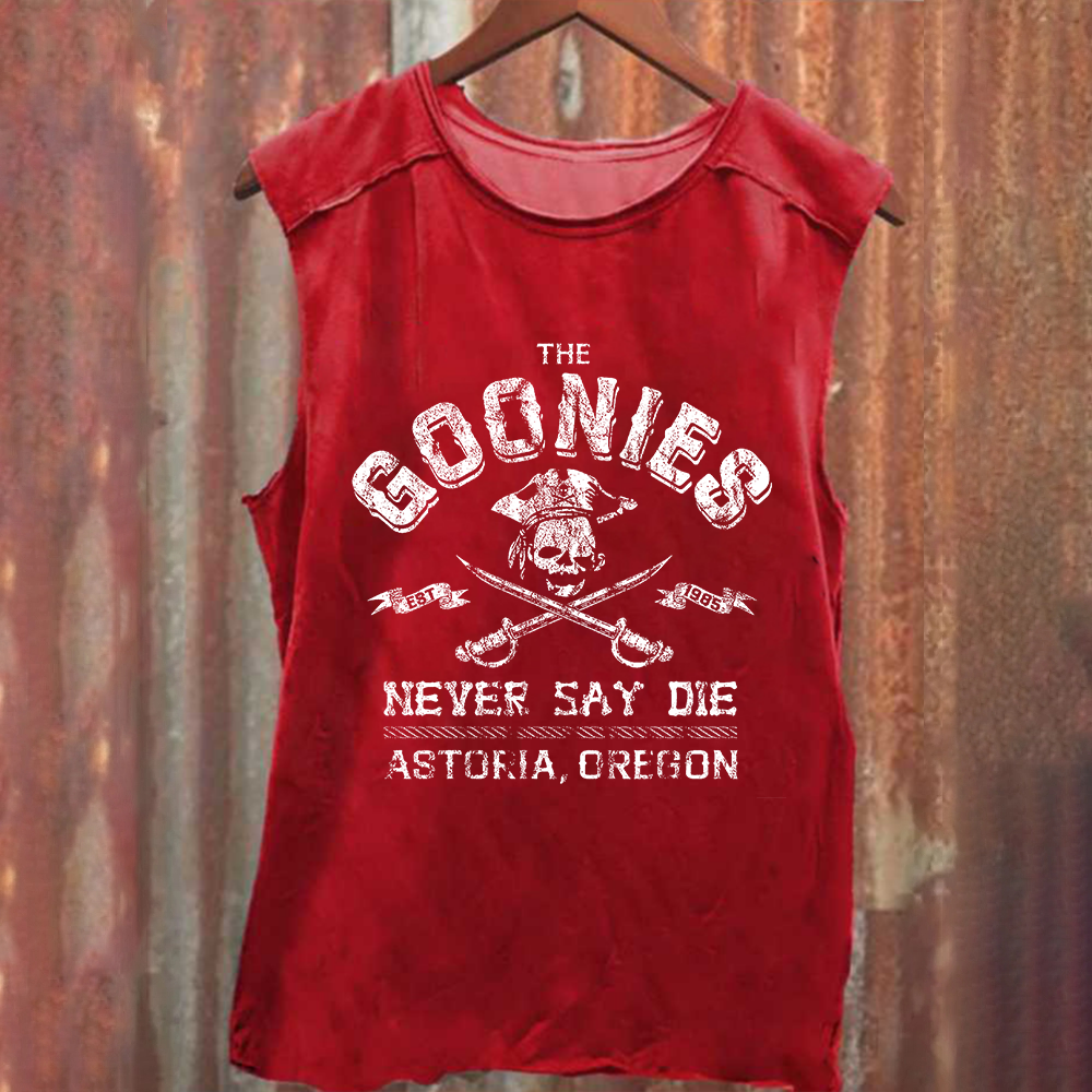 Unisex Vintage Washed The Goonies Never Say Die Tank Top