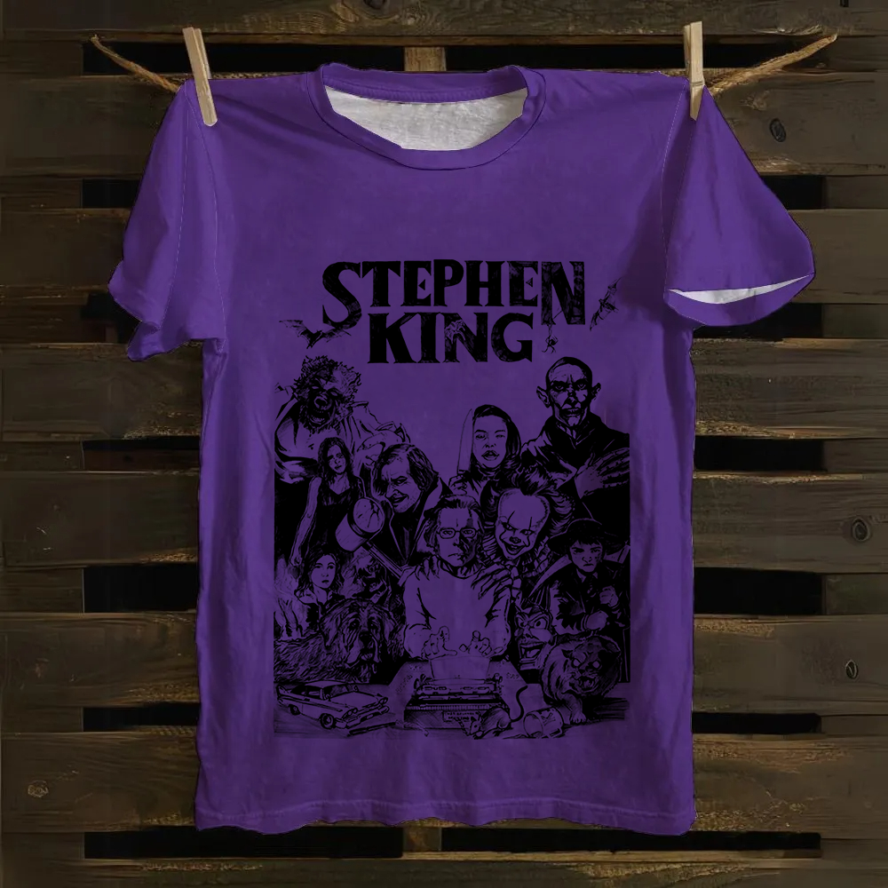 Unisex Casual Stephen King Celebrities PrintedTank Cotton T-Shirt