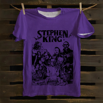 Unisex Casual Stephen King Celebrities PrintedTank Cotton T-Shirt