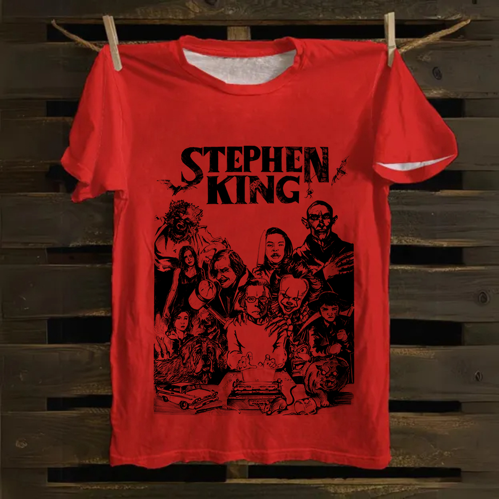 Unisex Casual Stephen King Celebrities PrintedTank Cotton T-Shirt