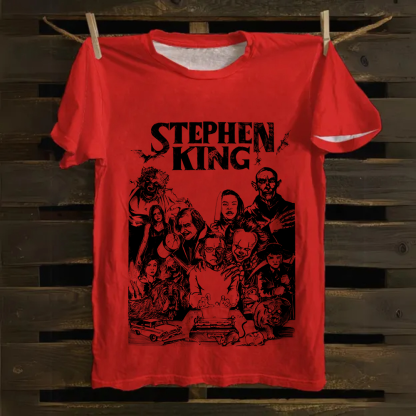 Unisex Casual Stephen King Celebrities PrintedTank Cotton T-Shirt
