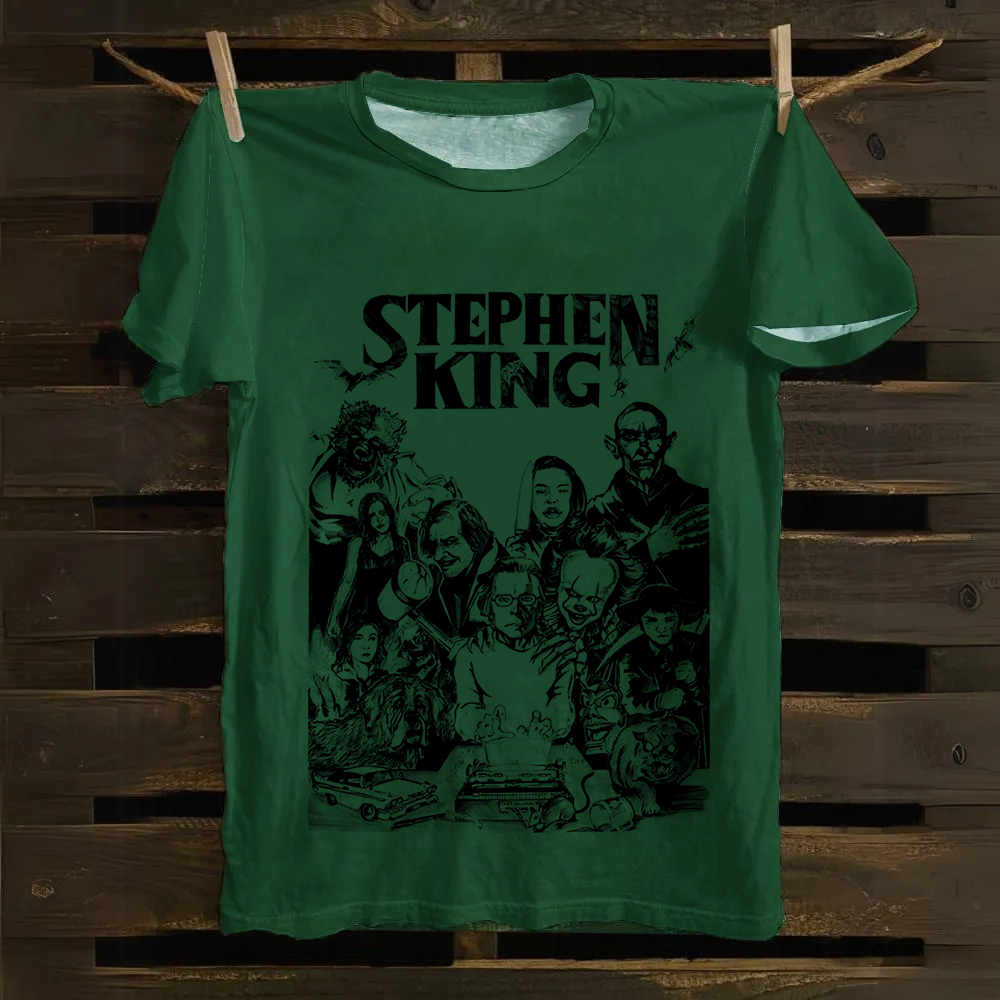 Unisex Casual Stephen King Celebrities PrintedTank Cotton T-Shirt