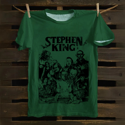 Unisex Casual Stephen King Celebrities PrintedTank Cotton T-Shirt