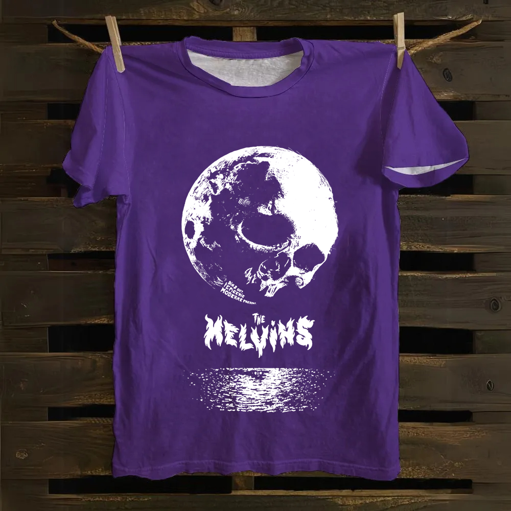 Unisex Casual The Melvins Concert Tour Moon Cotton T-Shirt