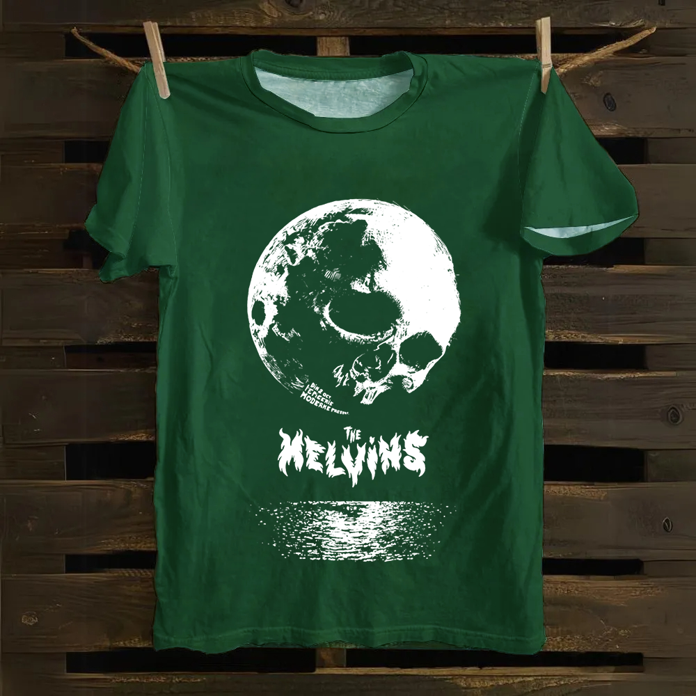Unisex Casual The Melvins Concert Tour Moon Cotton T-Shirt
