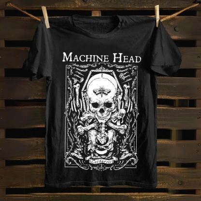 Unisex Casual Machine Head Band Heavy Meta Cotton T-Shirt