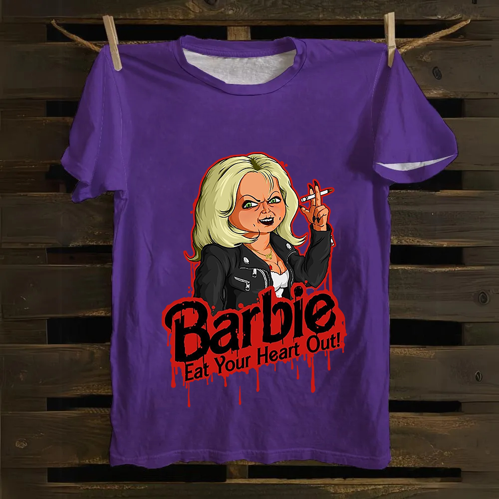 Unisex Casual chucky Barbie- Eat your heart out Printed Cotton T-Shirt
