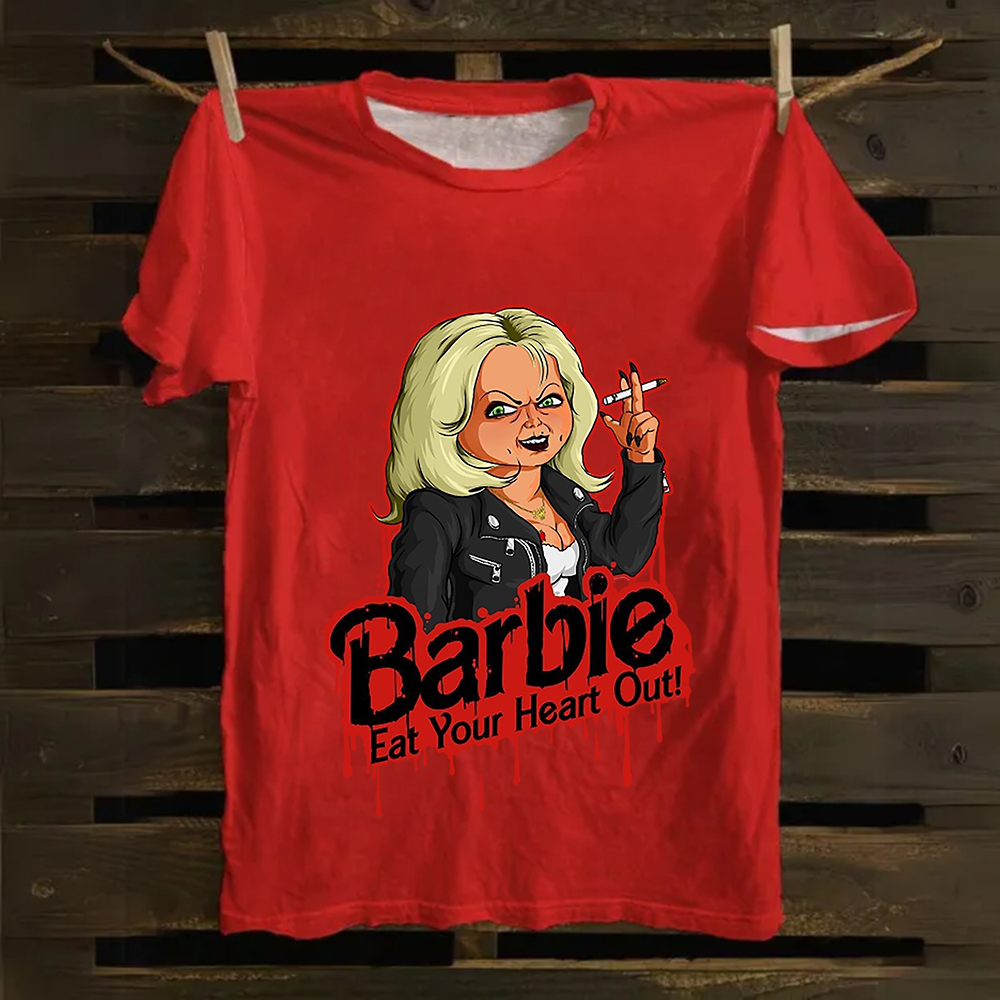Unisex Casual chucky Barbie- Eat your heart out Printed Cotton T-Shirt