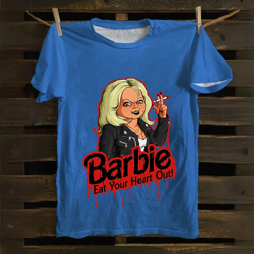 Unisex Casual chucky Barbie- Eat your heart out Printed Cotton T-Shirt
