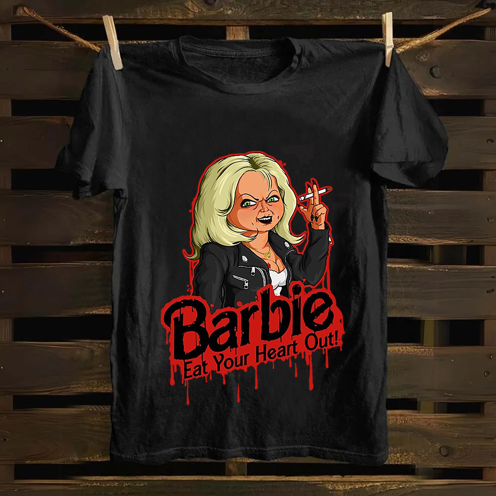 Unisex Casual chucky Barbie- Eat your heart out Printed Cotton T-Shirt