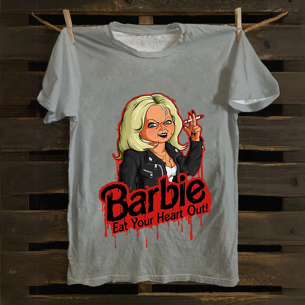Unisex Casual chucky Barbie- Eat your heart out Printed Cotton T-Shirt