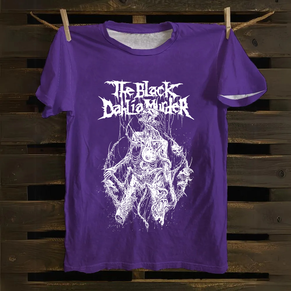 Unisex Vintage The Black Dahila Zombie Cotton T-Shirt