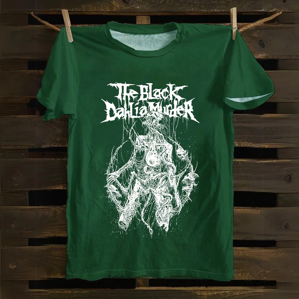 Unisex Vintage The Black Dahila Zombie Cotton T-Shirt