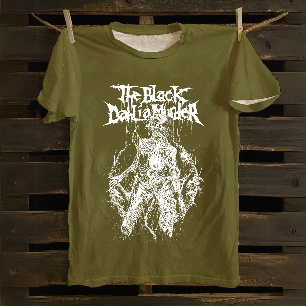 Unisex Vintage The Black Dahila Zombie Cotton T-Shirt