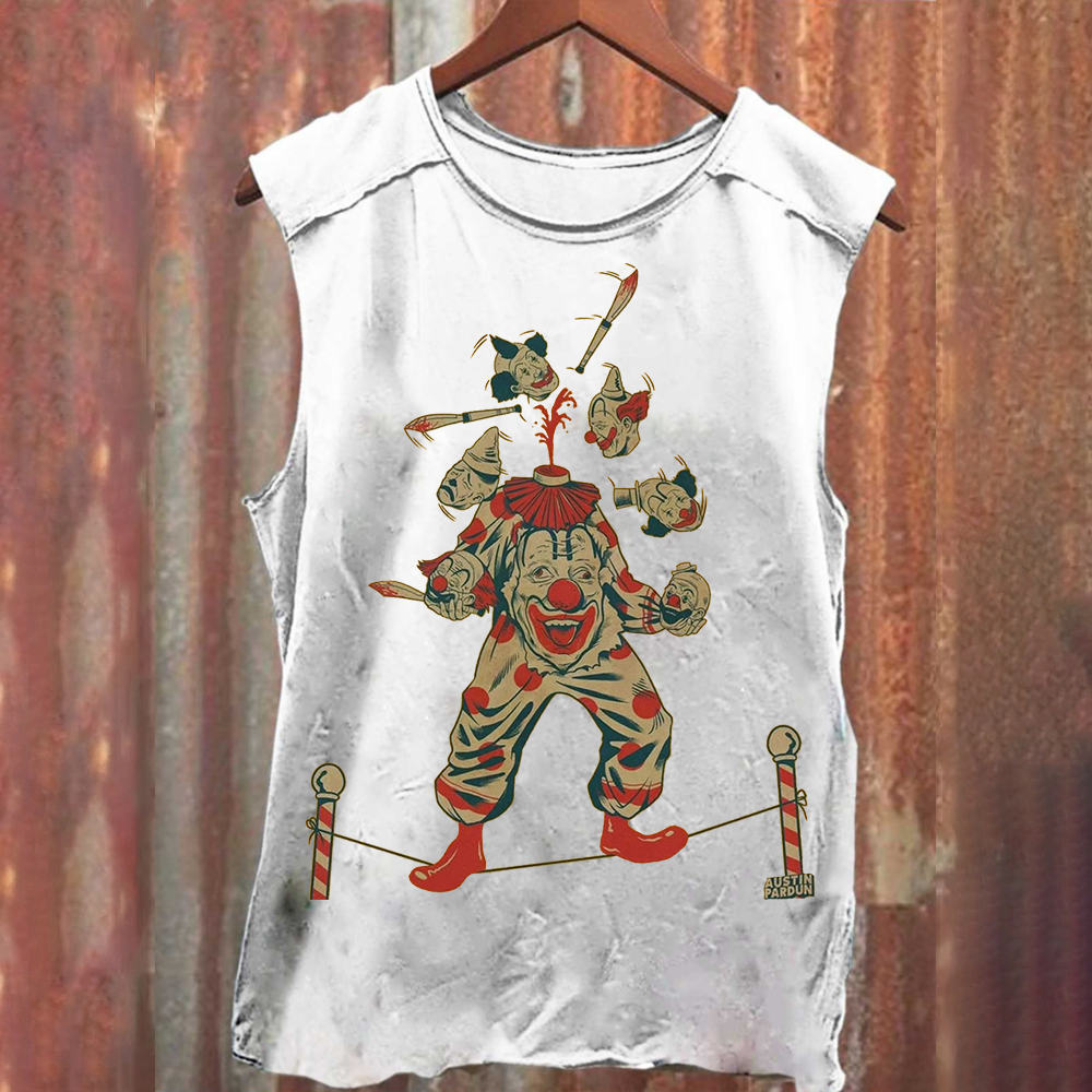 Halloween Clown Art Illustration Print Unisex Classic Tank Top
