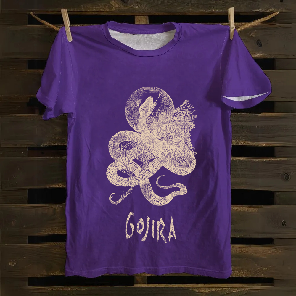 Unisex Vintage Gojira Heavy Metal Band Cotton T-Shirt