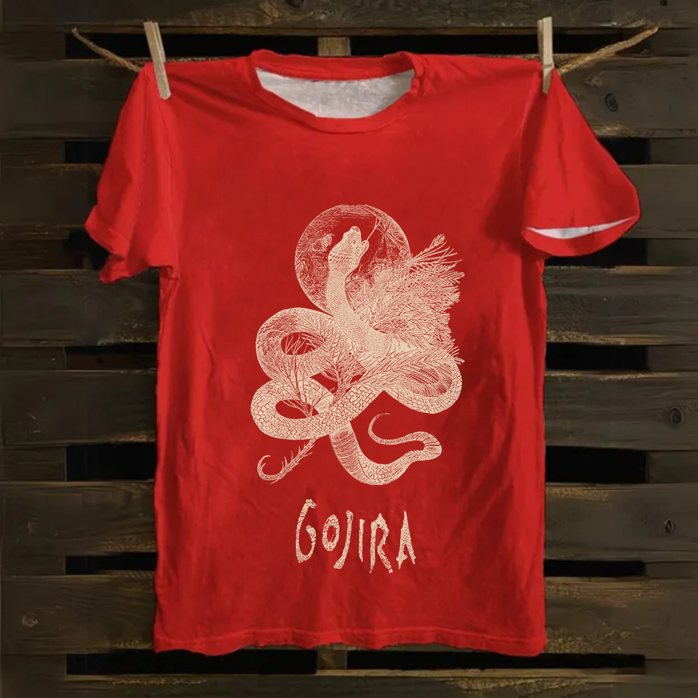 Unisex Vintage Gojira Heavy Metal Band Cotton T-Shirt