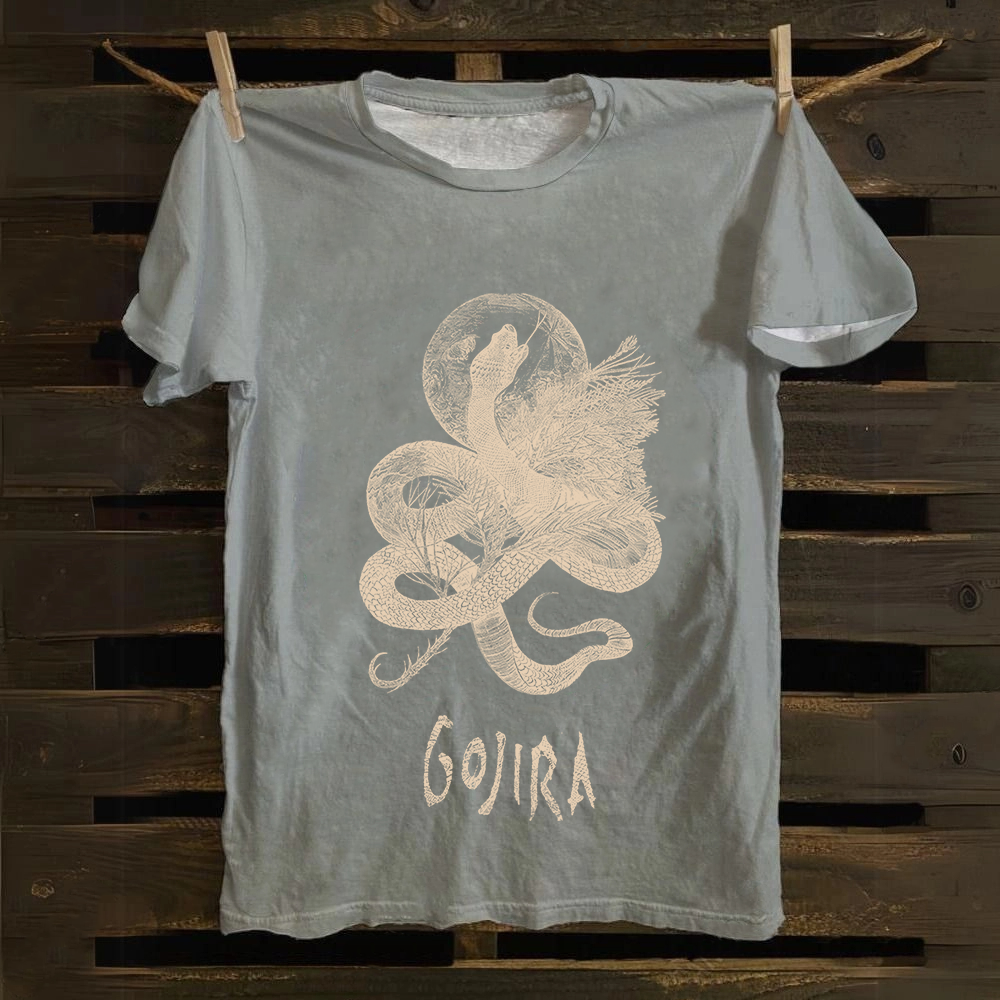 Unisex Vintage Gojira Heavy Metal Band Cotton T-Shirt