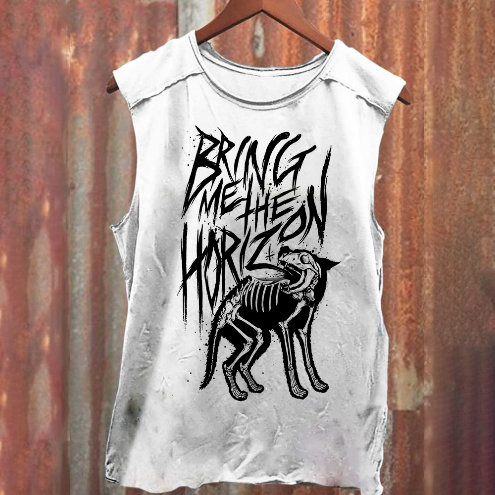 ?Unisex Vintage Washed Bring Me the Horizon Rock Band Tank Top