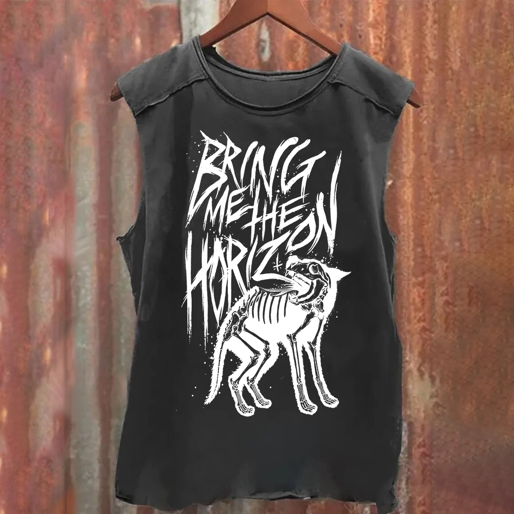 ?Unisex Vintage Washed Bring Me the Horizon Rock Band Tank Top