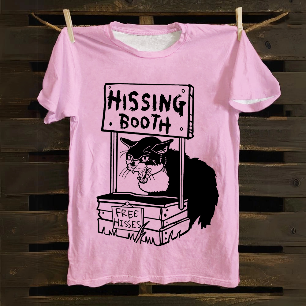 Unisex Vintage Cat pattern print Cotton T-Shirt