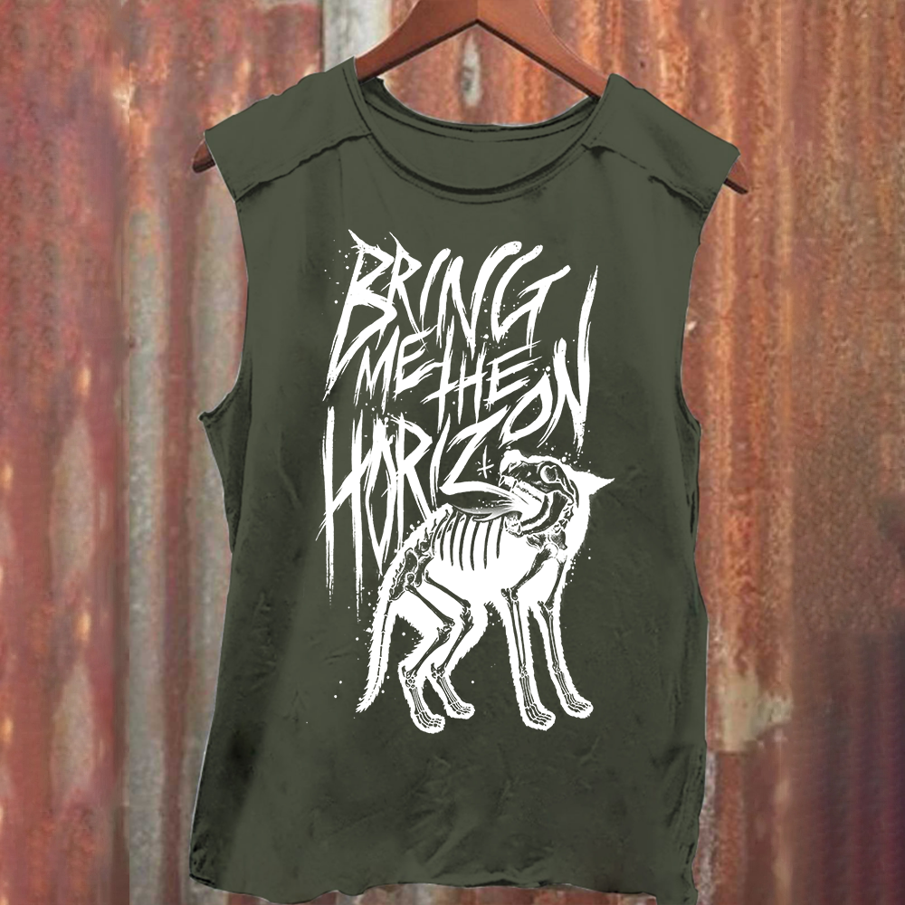 ?Unisex Vintage Washed Bring Me the Horizon Rock Band Tank Top