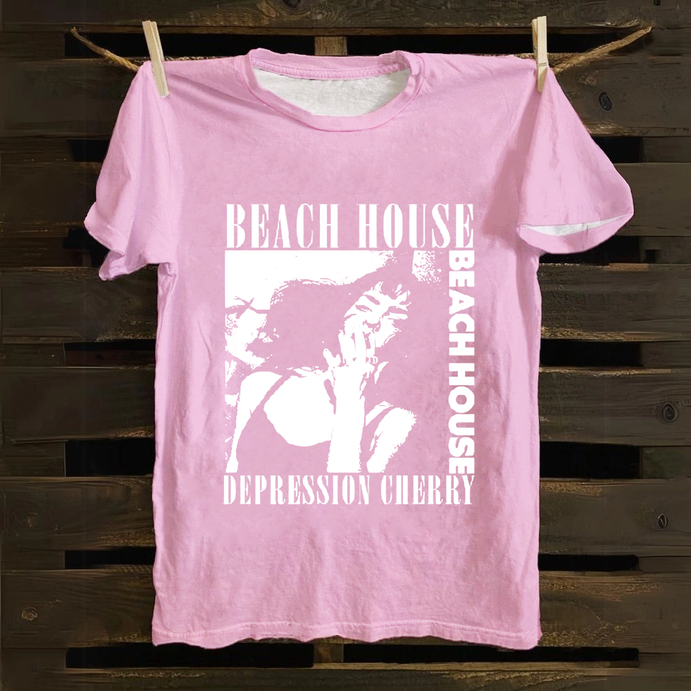 Unisex Vintage Beach House Band Cotton T-Shirt