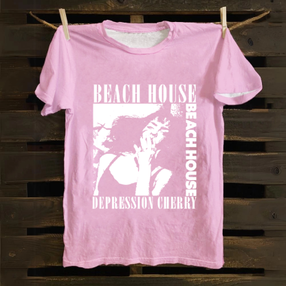 Unisex Vintage Beach House Band Cotton T-Shirt