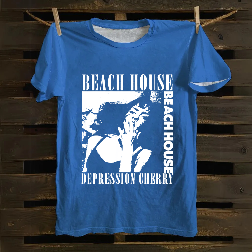 Unisex Vintage Beach House Band Cotton T-Shirt