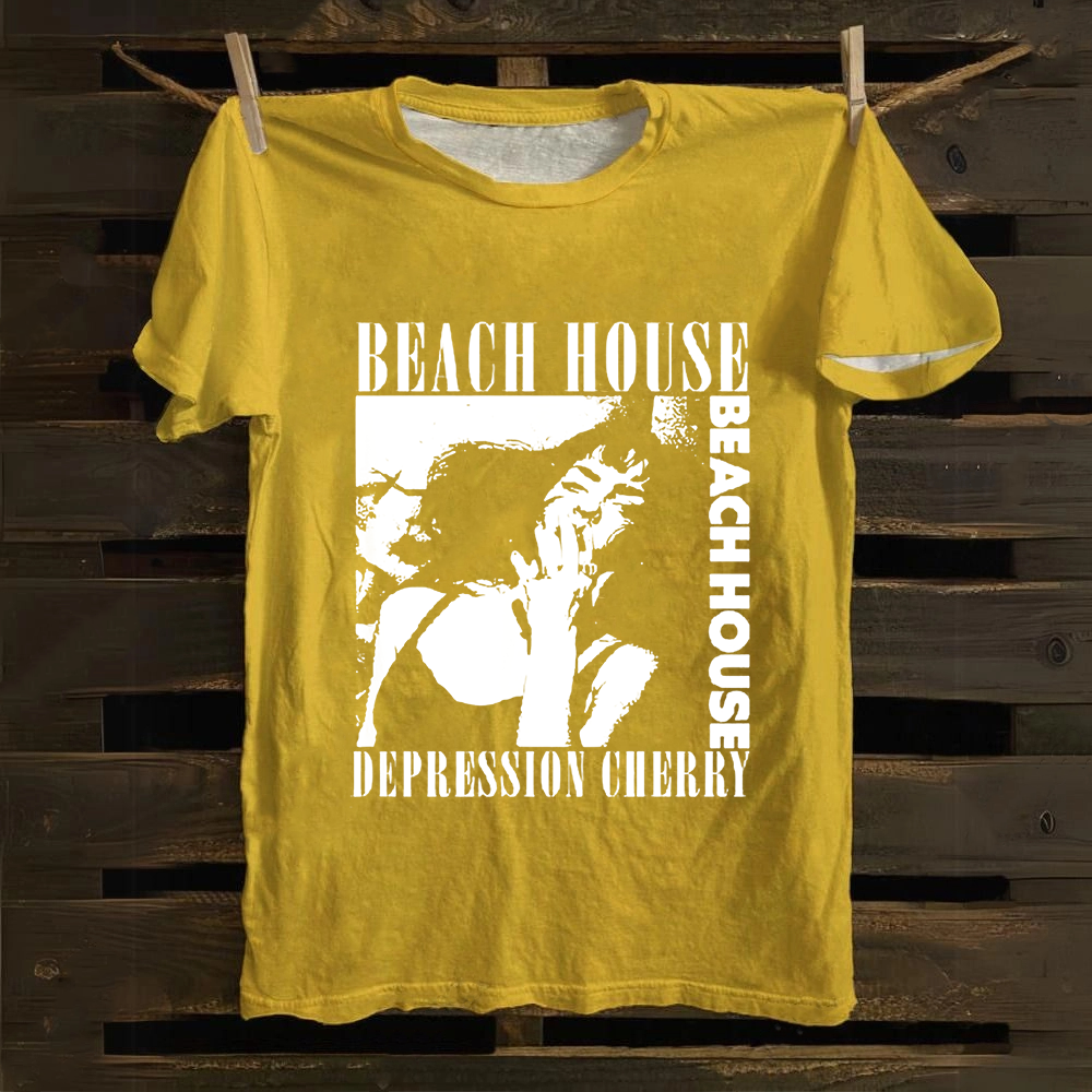 Unisex Vintage Beach House Band Cotton T-Shirt