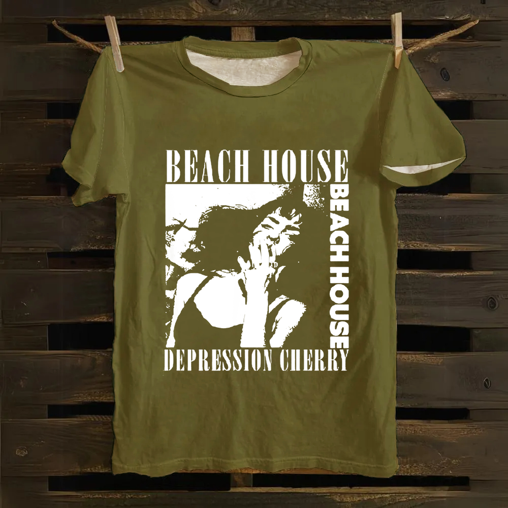 Unisex Vintage Beach House Band Cotton T-Shirt