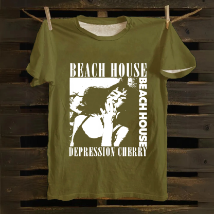 Unisex Vintage Beach House Band Cotton T-Shirt