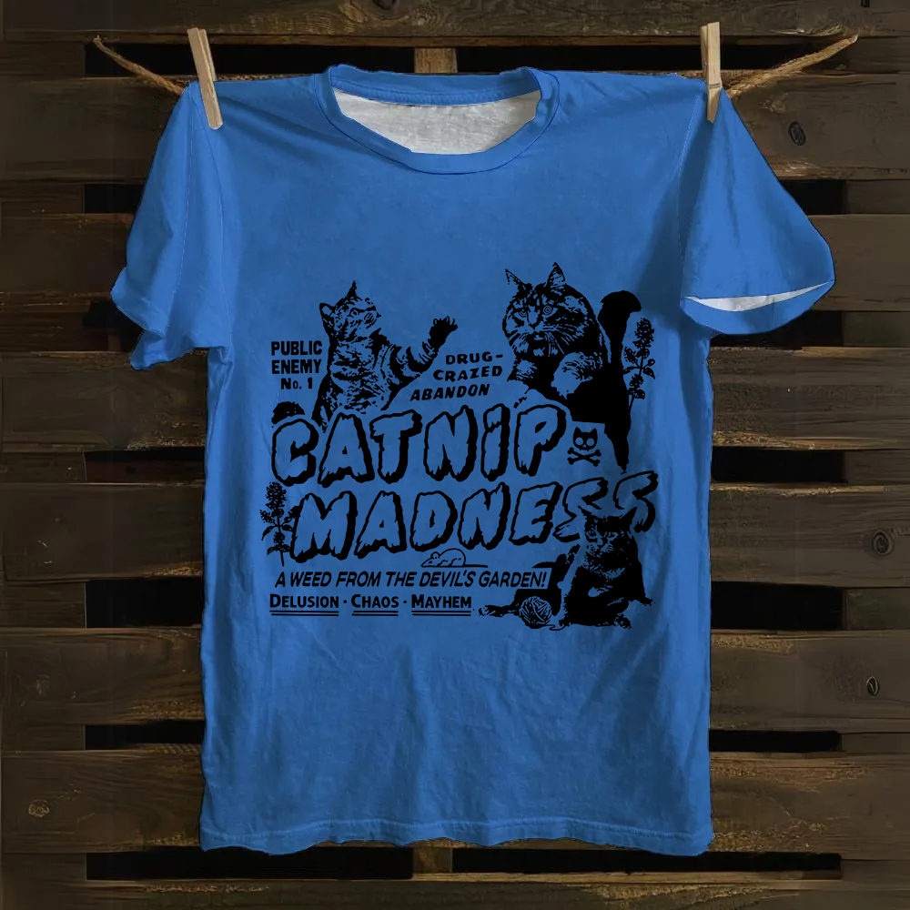 Unisex Vintage catnip madness Cotton T-Shirt