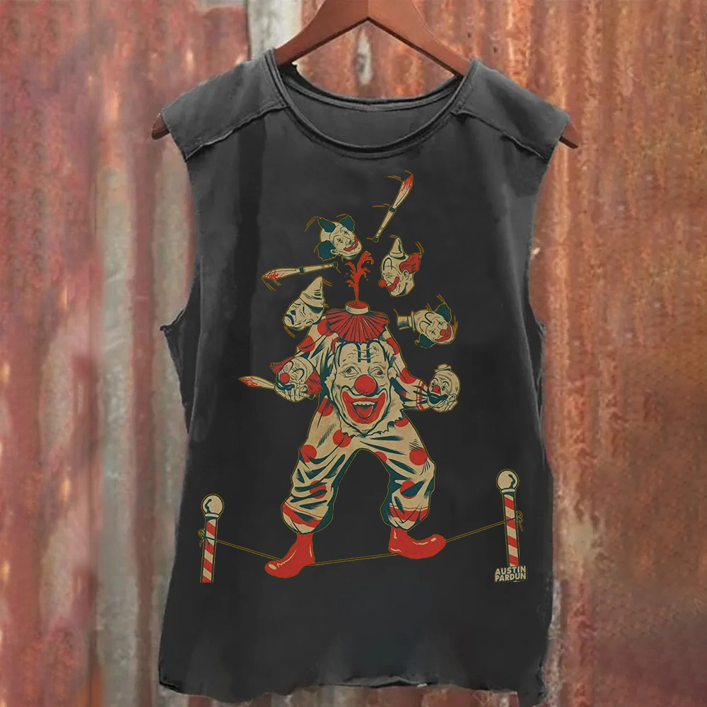 Halloween Clown Art Illustration Print Unisex Classic Tank Top