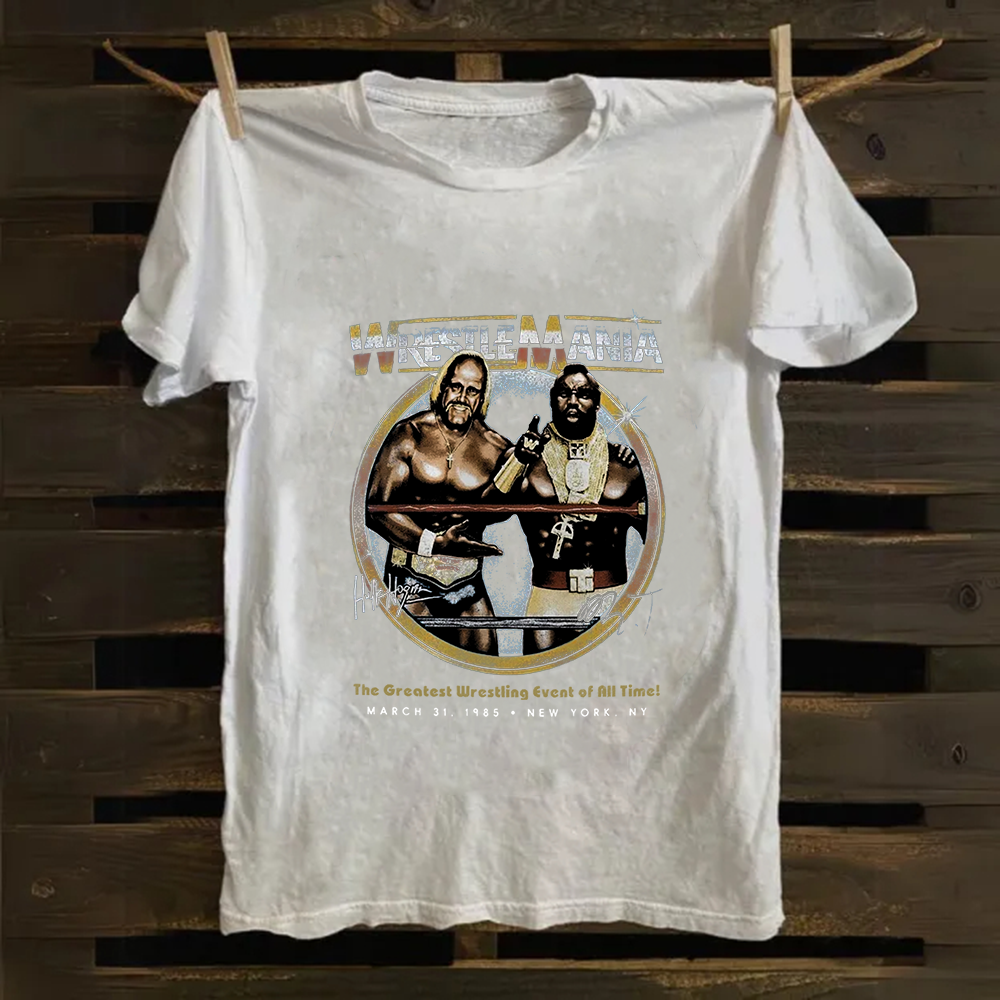 WWE Wrestle Mania - Hulk Hogan vs Mr T Casual Printed Cotton T-Shirt