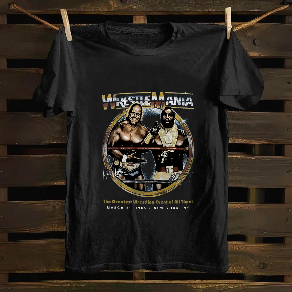 WWE Wrestle Mania - Hulk Hogan vs Mr T Casual Printed Cotton T-Shirt