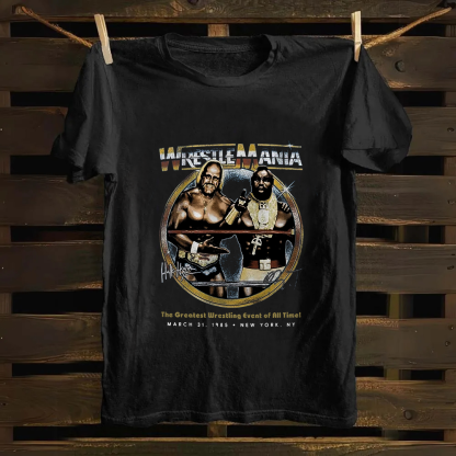 WWE Wrestle Mania - Hulk Hogan vs Mr T Casual Printed Cotton T-Shirt