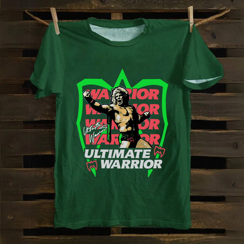 WWE Ultimate Warrior Wrestling Casual Printed Cotton T-Shirt