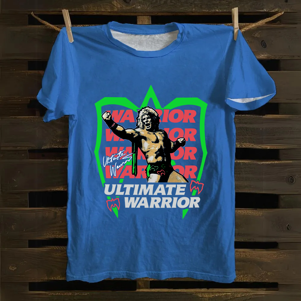 WWE Ultimate Warrior Wrestling Casual Printed Cotton T-Shirt