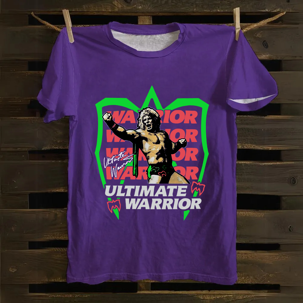 WWE Ultimate Warrior Wrestling Casual Printed Cotton T-Shirt
