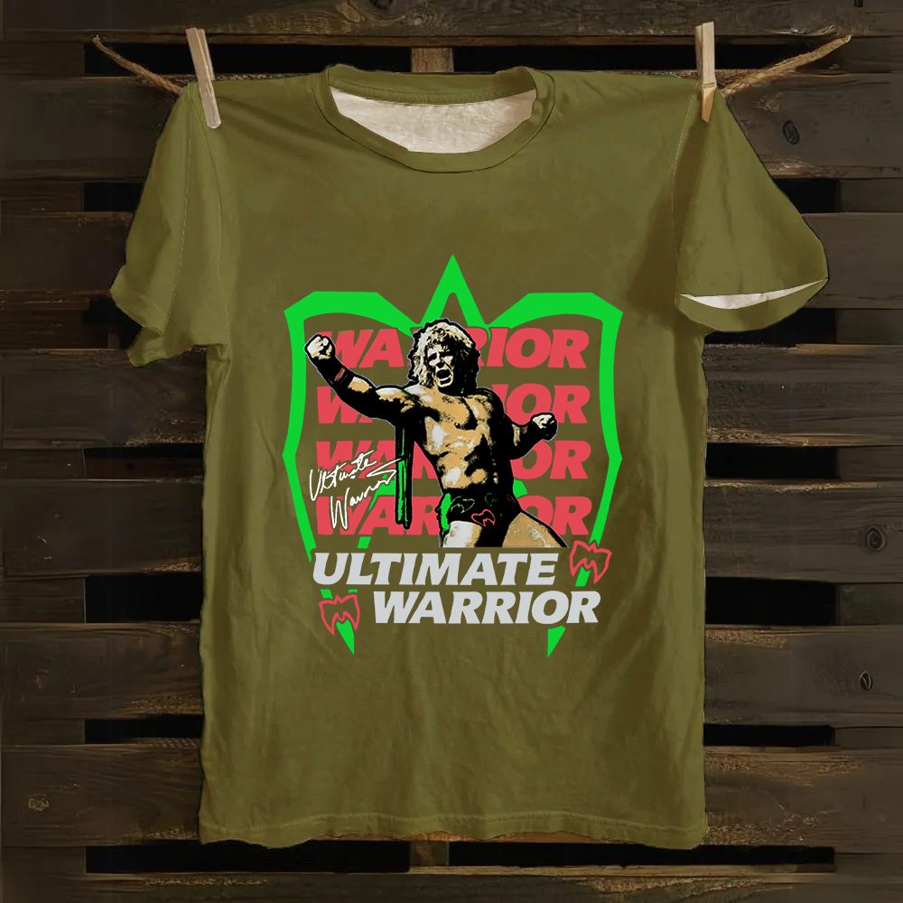 WWE Ultimate Warrior Wrestling Casual Printed Cotton T-Shirt