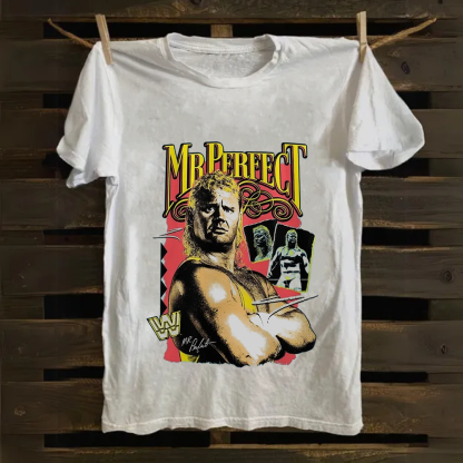 WWE Mr. Perfect Wrestling Casual Printed  Cotton T-Shirt