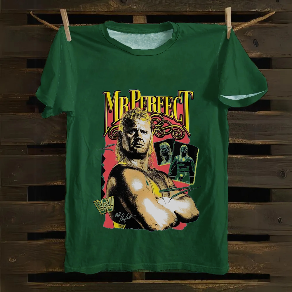 WWE Mr. Perfect Wrestling Casual Printed  Cotton T-Shirt