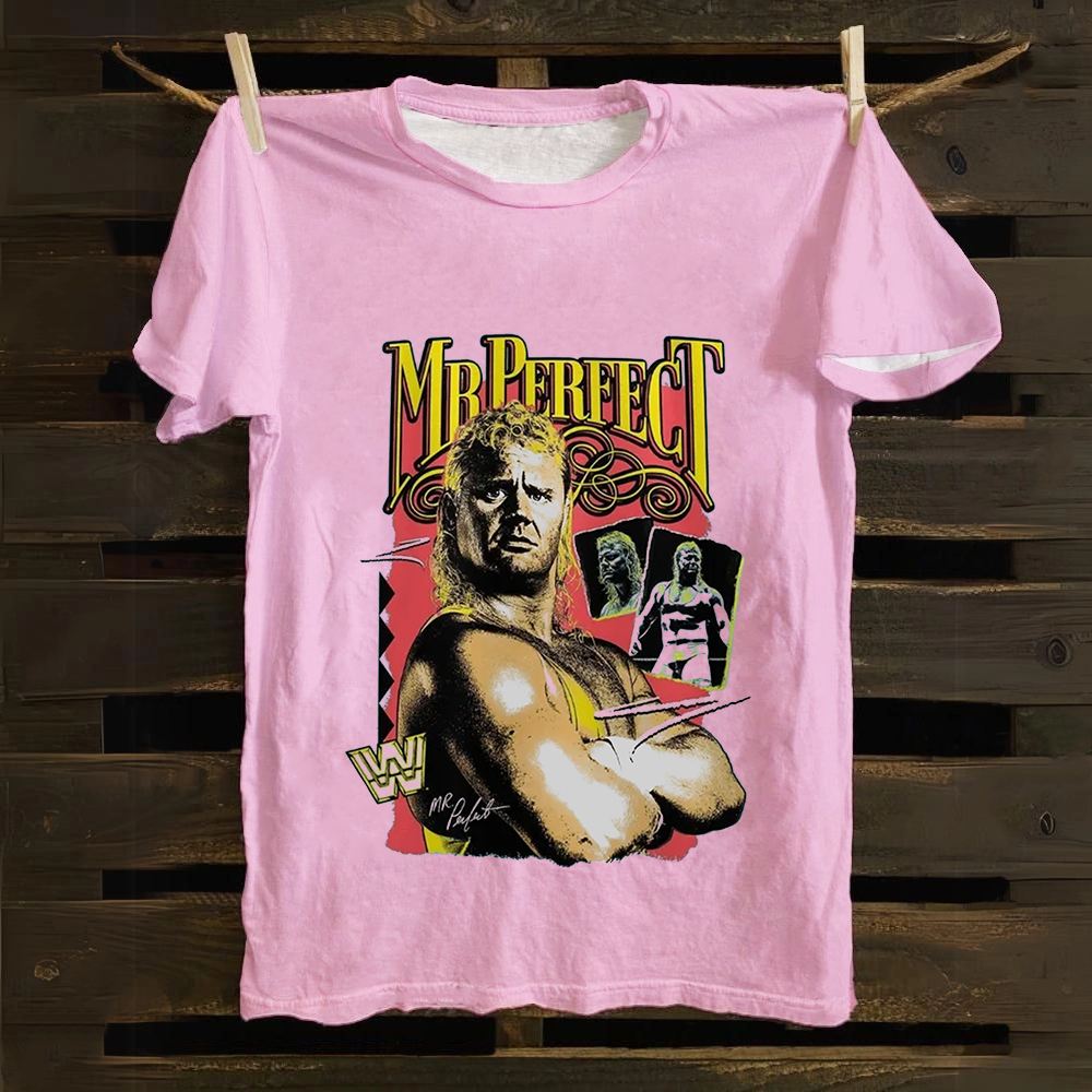 WWE Mr. Perfect Wrestling Casual Printed  Cotton T-Shirt