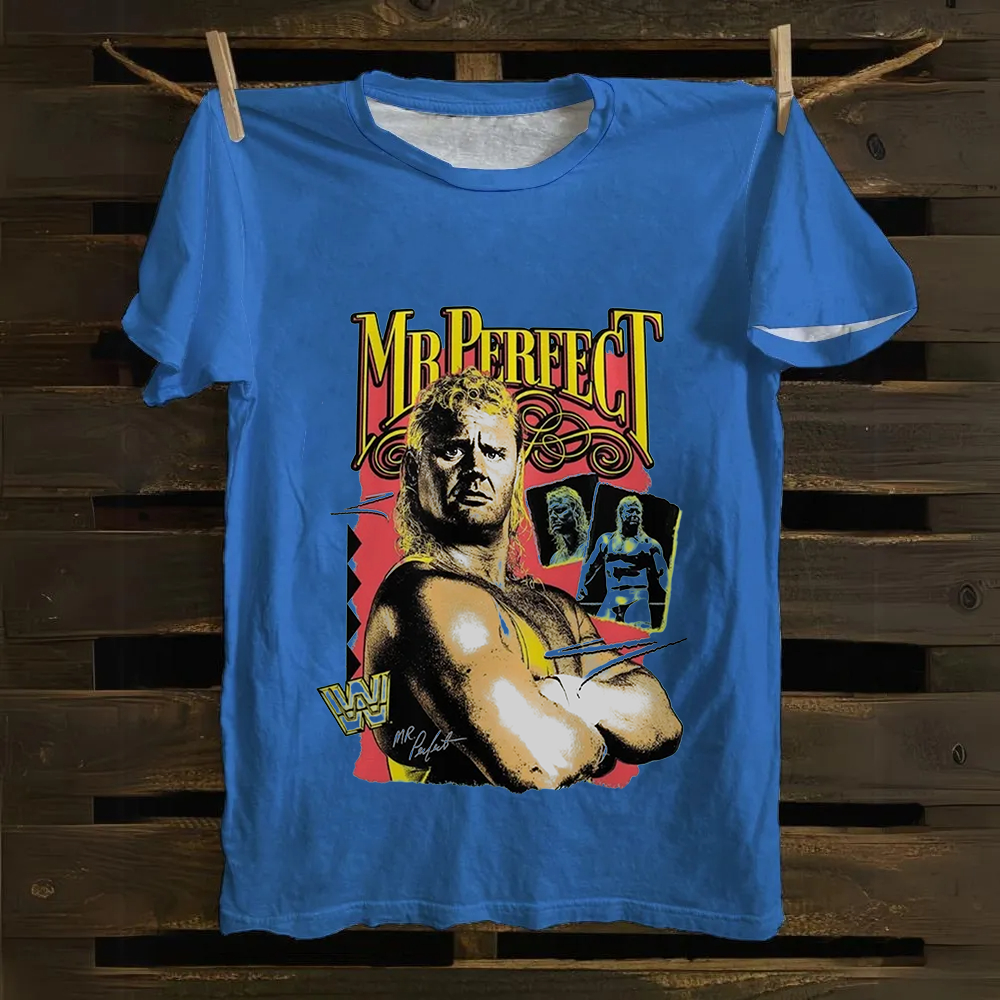 WWE Mr. Perfect Wrestling Casual Printed  Cotton T-Shirt
